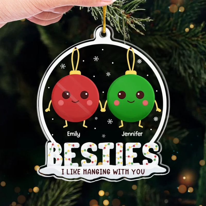 Love Is Beautiful, Friendship Is Better - Bestie Personalized Custom Ornament - Acrylic Custom Shaped - Christmas Gift For Best Friends, BFF, Sisters