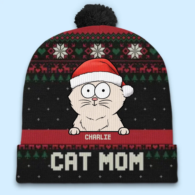 Pets Are The True Stars Of Our Christmas - Dog & Cat Personalized Custom Christmas Beanie Hat - Christmas Gift For Pet Owners, Pet Lovers