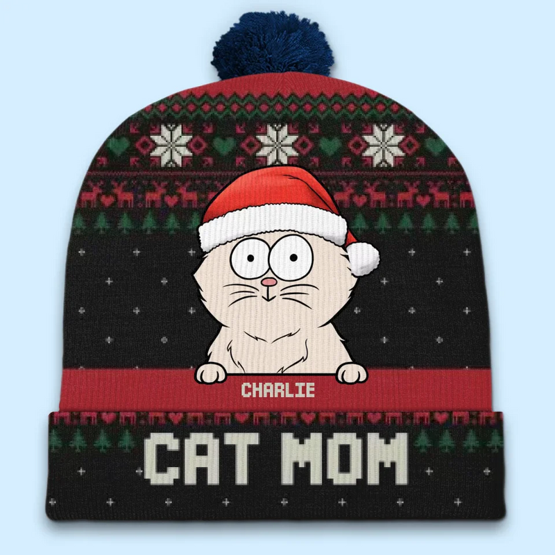 Pets Are The True Stars Of Our Christmas - Dog & Cat Personalized Custom Christmas Beanie Hat - Christmas Gift For Pet Owners, Pet Lovers