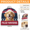 Custom Photo Feliz Navidog - Dog & Cat Personalized Custom Christmas Beanie Hat - Christmas Gift For Pet Owners, Pet Lovers