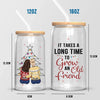 True Friends Are Always There - Bestie Personalized Custom Glass Cup, Iced Coffee Cup - Christmas Gift For Best Friends, BFF, Sisters