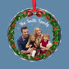 Custom Photo Home Is Where Christmas Begins - Family Personalized Custom Circle Glass Ornament - Christmas Gift For Family Members
