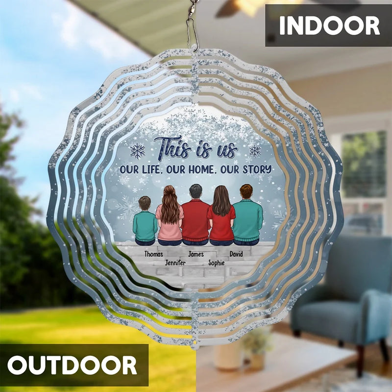Family Where Life Begins And Love Never Ends - Family Personalized Custom Wind Spinner - Christmas Gift For Family Members