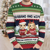 You Are The Reason My Heart Is Full Of Christmas Cheer - Couple Personalized Custom Ugly Sweatshirt - Unisex Wool Jumper - Christmas Gift For Husband Wife, Anniversary