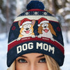 Celebrating Christmas With Our Furry Family Members - Dog & Cat Personalized Custom Christmas Beanie Hat - Christmas Gift For Pet Owners, Pet Lovers