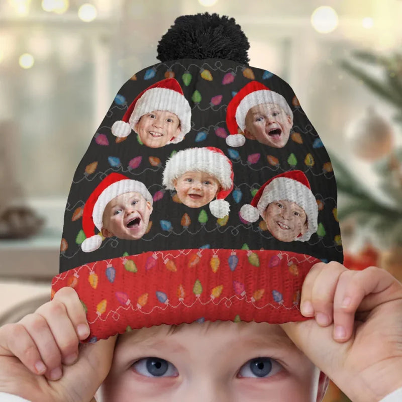 Custom Photo The Greatest Gift One Can Receive On Christmas Is The Love Of Family - Family Personalized Custom Christmas Beanie Hat - Christmas Gift For Family Members