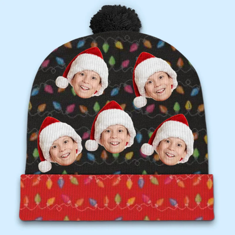 Custom Photo The Greatest Gift One Can Receive On Christmas Is The Love Of Family - Family Personalized Custom Christmas Beanie Hat - Christmas Gift For Family Members