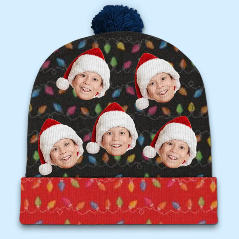 Custom Photo The Greatest Gift One Can Receive On Christmas Is The Love Of Family - Family Personalized Custom Christmas Beanie Hat - Christmas Gift For Family Members