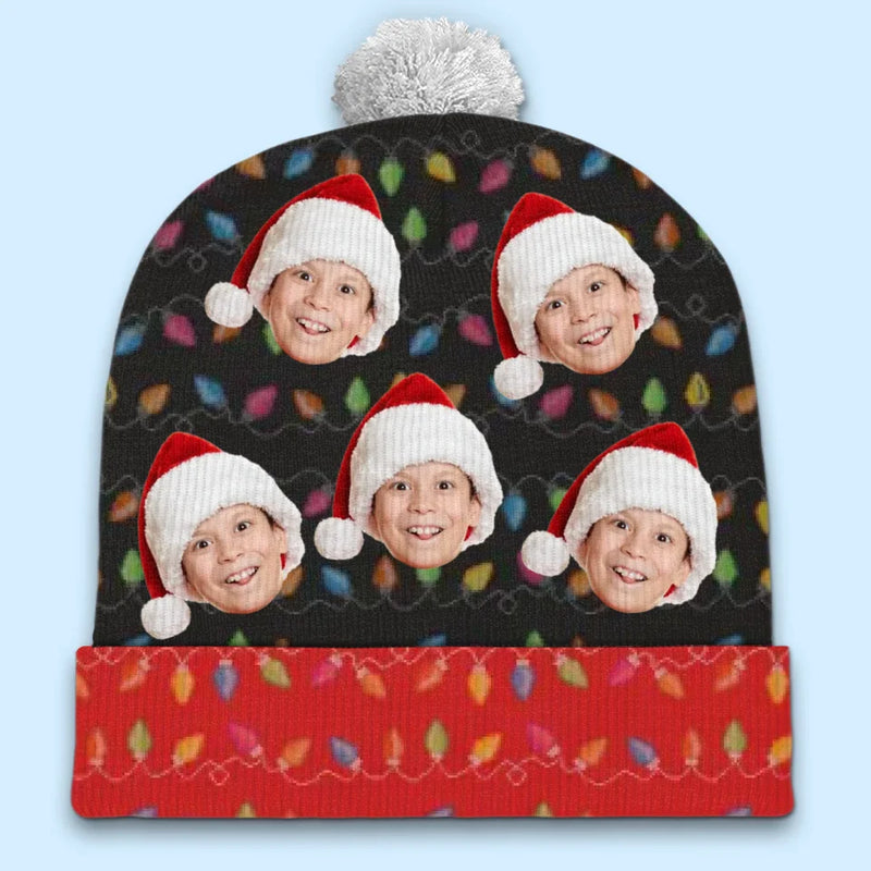 Custom Photo The Greatest Gift One Can Receive On Christmas Is The Love Of Family - Family Personalized Custom Christmas Beanie Hat - Christmas Gift For Family Members