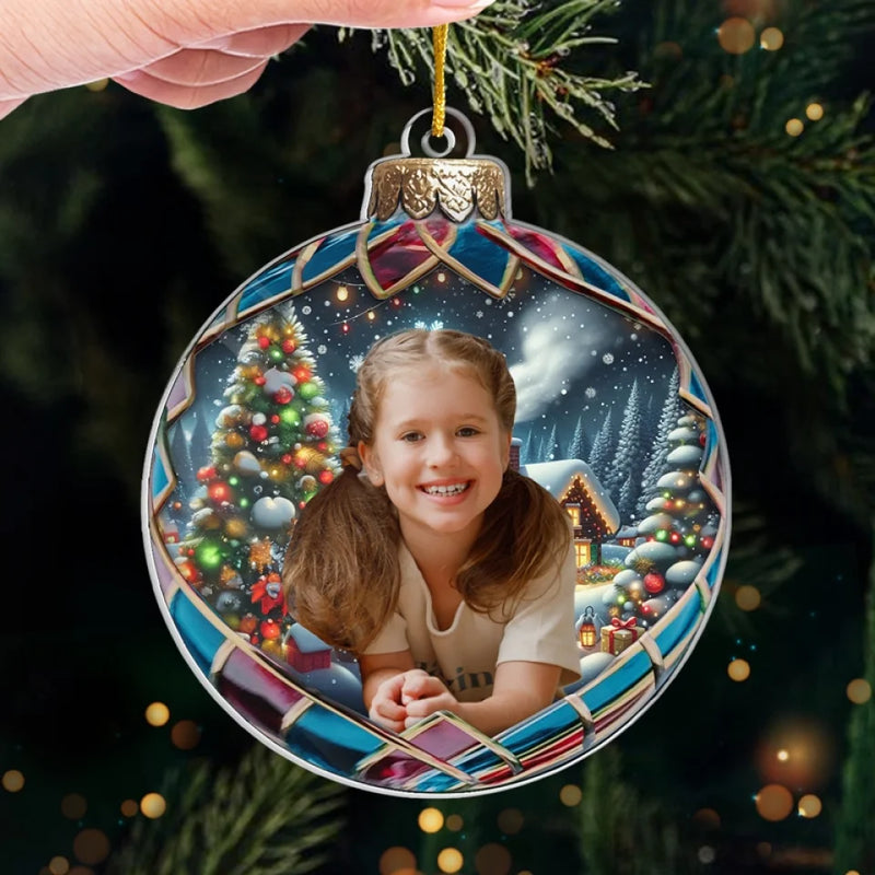 Custom Photo The Heart Of Christmas Is Family - Family Personalized Custom Ornament - Wood, Acrylic Custom Shaped - Christmas Gift For Family Members