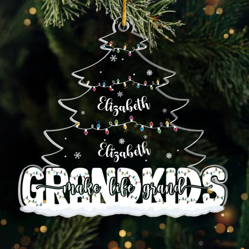 The Best Gift Around Christmas Tree - Family Personalized Custom Ornament - Acrylic Custom Shaped - Christmas Gift For Family Members
