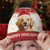 Custom Photo Fur And Festive - Dog & Cat Personalized Custom Christmas Beanie Hat - Christmas Gift For Pet Owners, Pet Lovers