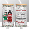 Friends Like Us Are Never Truly Apart - Bestie Personalized Custom Glass Cup, Iced Coffee Cup - Christmas Gift For Best Friends, BFF, Sisters