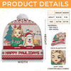 Season's Greetings From My Furry Family To Yours - Dog & Cat Personalized Custom Christmas Beanie Hat - Christmas Gift For Pet Owners, Pet Lovers