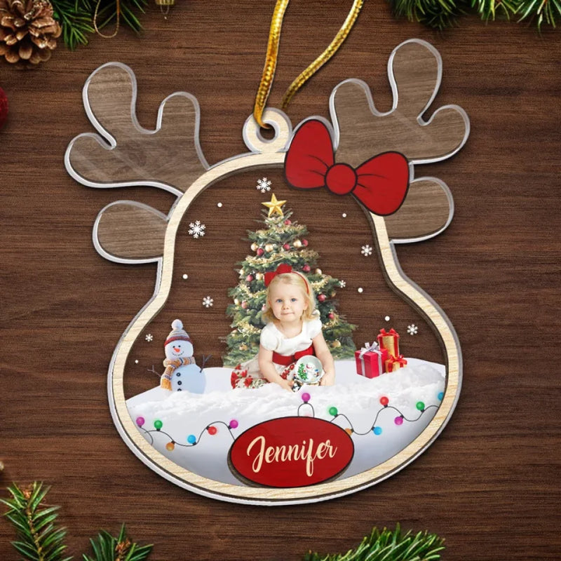 Custom Photo Christmas Is A Time To Reflect On Family Bonds - Family Personalized Custom Ornament - Acrylic Custom Shaped - Christmas Gift For Family Members