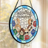 Grandkids Make Life More Grand - Family Personalized Custom Stained Glass Window Hanging Suncatcher - Christmas Gift For Grandma, Grandpa