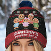 Grandma’s Love And Kid’s Laughter Make Christmas Special - Family Personalized Custom Christmas Beanie Hat - Christmas Gift For Mom, Grandma