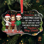 Custom Name Christmas Coworker Gifts - Personalized Glass Ornament
