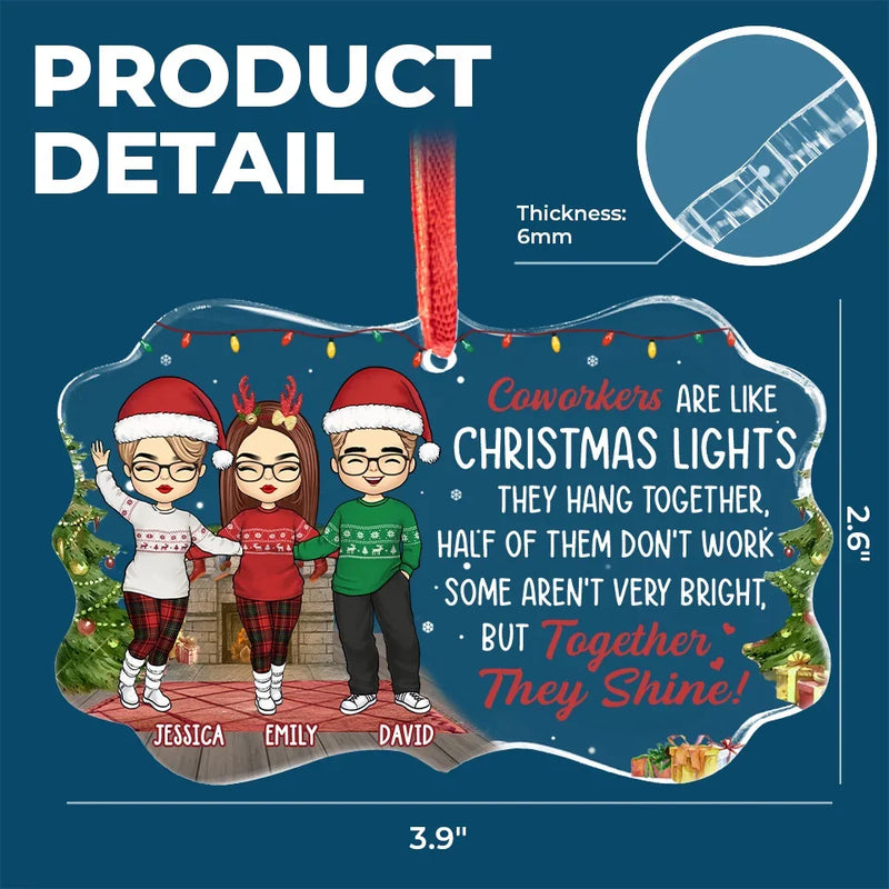 Custom Name Christmas Coworker Gifts - Personalized Glass Ornament