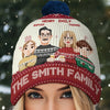 It's The Most Wonderful Time Of The Year - Family Personalized Custom Christmas Beanie Hat - Christmas Gift For Family Members