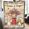Between Pages And Paws, I Find My Peace - Dog & Cat Personalized Custom Blanket - Gift For Book Lovers, Pet Owners, Pet Lovers