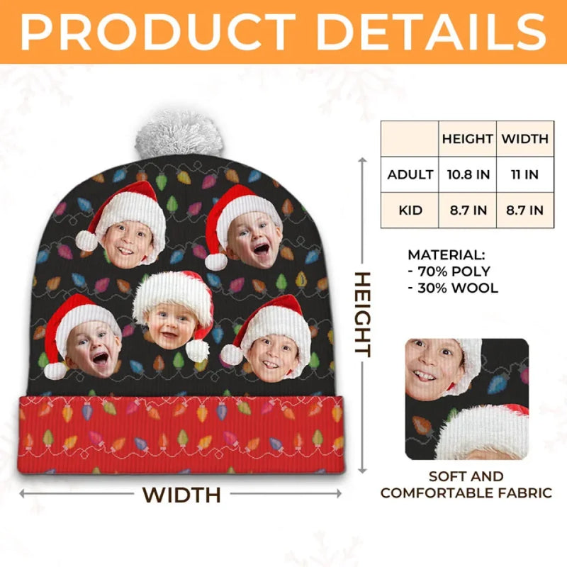 Custom Photo The Greatest Gift One Can Receive On Christmas Is The Love Of Family - Family Personalized Custom Christmas Beanie Hat - Christmas Gift For Family Members
