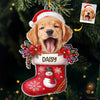 Custom Photo Happy Howlidays With All Our Love - Dog & Cat Personalized Custom Ornament - Acrylic, Wood Custom Shaped - Christmas Gift For Pet Owners, Pet Lovers