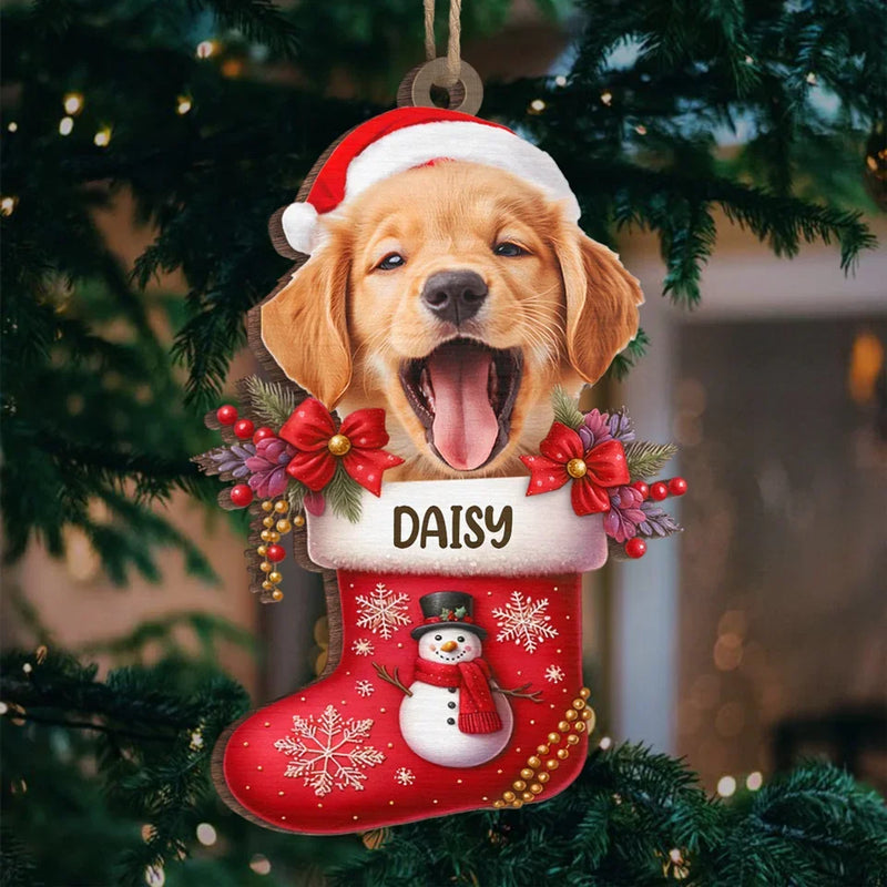 Custom Photo Happy Howlidays With All Our Love - Dog & Cat Personalized Custom Ornament - Acrylic, Wood Custom Shaped - Christmas Gift For Pet Owners, Pet Lovers