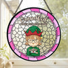 Grandkids Make Life More Grand - Family Personalized Custom Stained Glass Window Hanging Suncatcher - Christmas Gift For Grandma, Grandpa