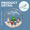 Every Moment With Them Is A Treasure - Family Personalized Custom Circle Glass Ornament - Christmas Gift For Grandma, Grandpa
