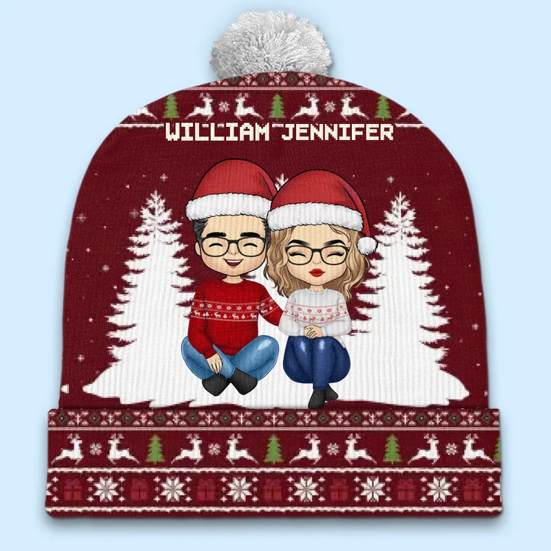 Christmas Is A Time To Embrace Family Connections - Family Personalized Custom Christmas Beanie Hat - Christmas Gift For Family Members