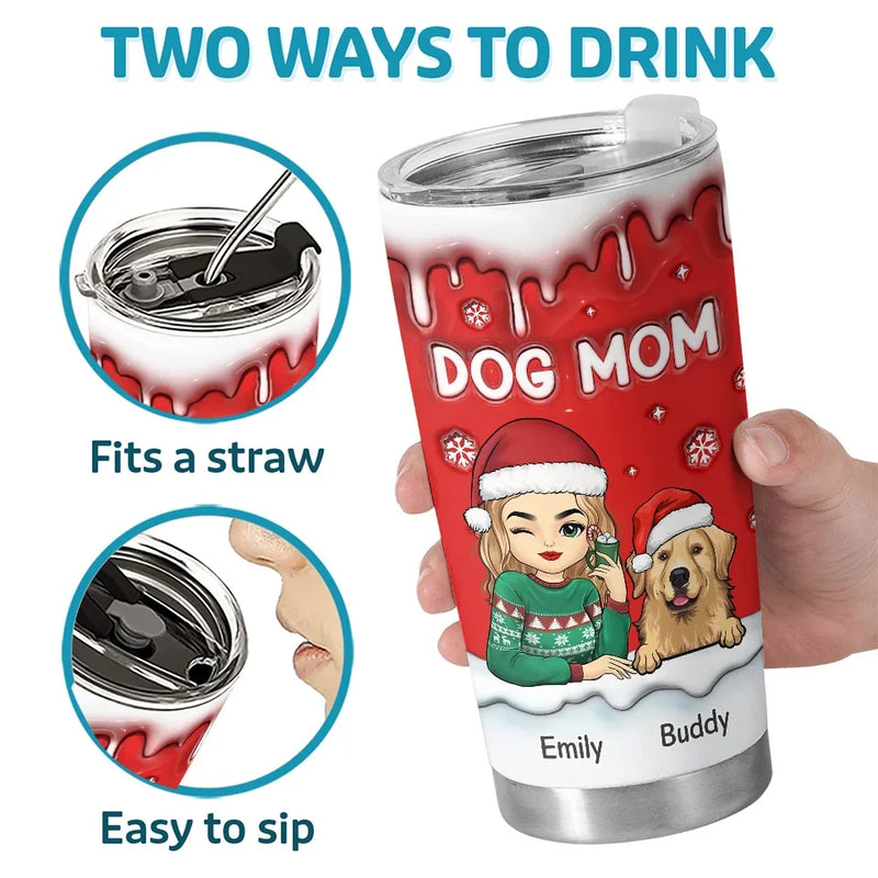 Every Pet Is A Tiny Bit Of Heaven - Dog & Cat Personalized Custom 3D Inflated Effect Printed Tumbler - Christmas Gift For Pet Owners, Pet Lovers