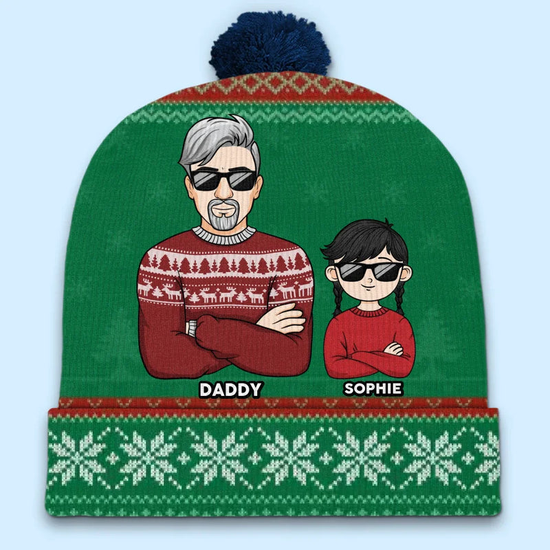 Keep Calm And Jingle All The Way - Family Personalized Custom Christmas Beanie Hat - Christmas Gift For Family Members