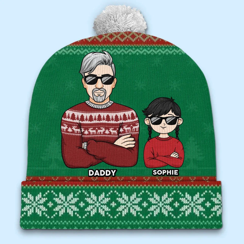 Keep Calm And Jingle All The Way - Family Personalized Custom Christmas Beanie Hat - Christmas Gift For Family Members