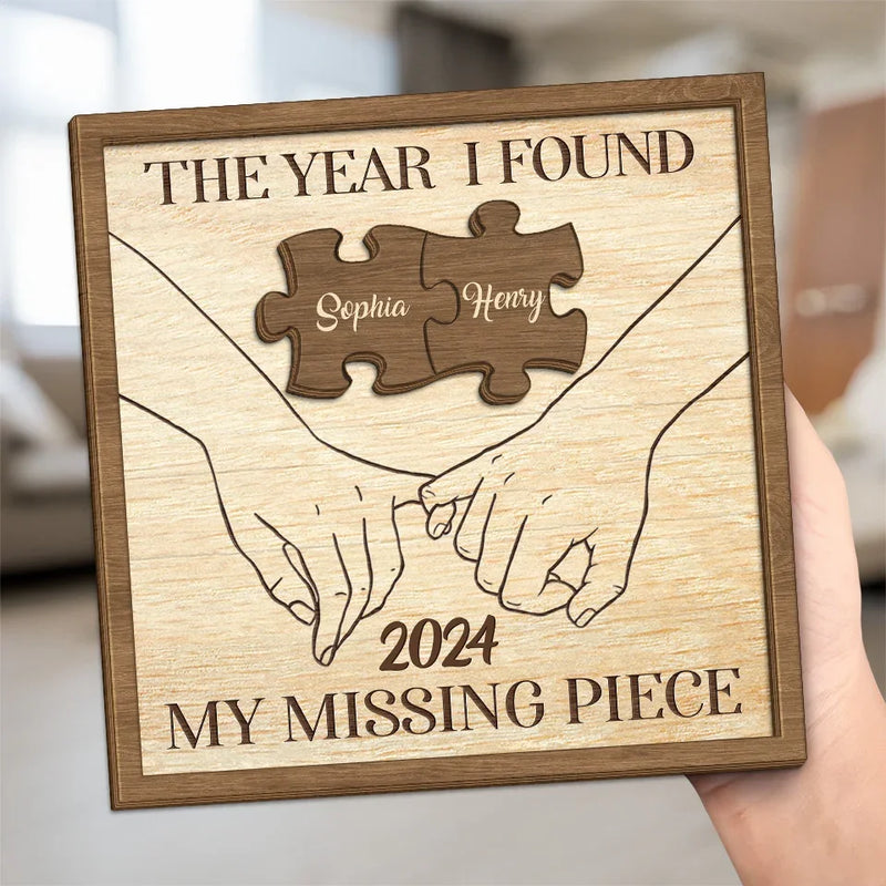 Your Hand Is My Favorite Place To Be - Couple Personalized Custom 2-Layered Wooden Plaque With Stand - Gift For Husband Wife, Anniversary