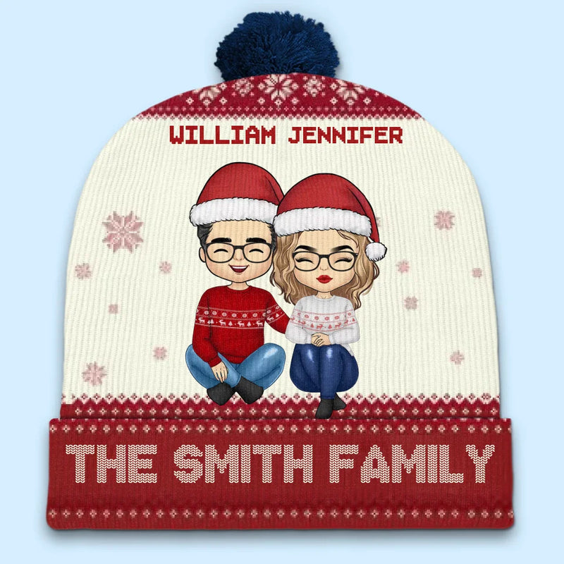 Family Gatherings Make Christmas Unforgettable - Family Personalized Custom Christmas Beanie Hat - Christmas Gift For Family Members