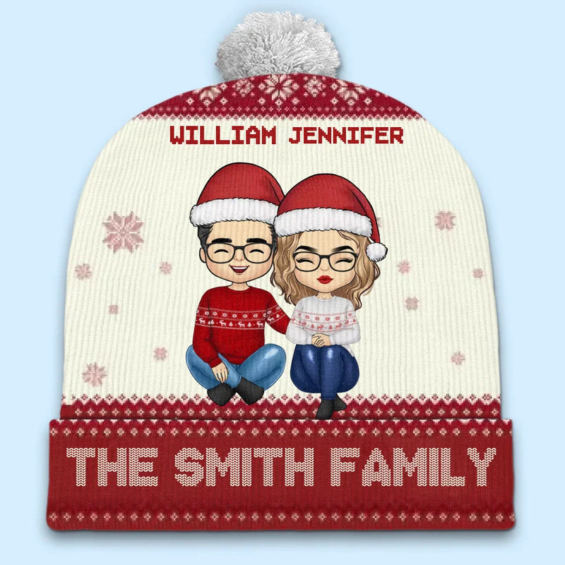 Family Gatherings Make Christmas Unforgettable - Family Personalized Custom Christmas Beanie Hat - Christmas Gift For Family Members