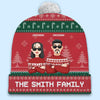 It's The Most Beautiful Time Of The Year - Family Personalized Custom Christmas Beanie Hat - Christmas Gift For Family Members
