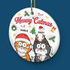 Meowy Catmas - Cat Personalized Custom 3D Inflated Effect Printed Ornament - Ceramic Round Shaped - Christmas Gift For Pet Owners, Pet Lovers