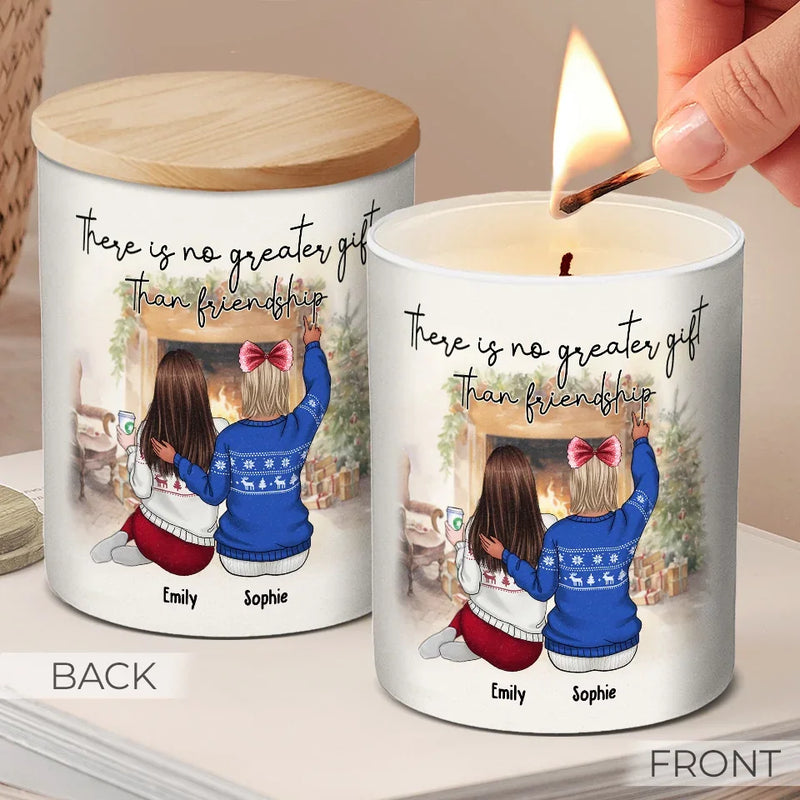 Love Can Span Any Distance Between Us - Bestie Personalized Custom Smokeless Scented Candle - Christmas Gift For Best Friends, BFF, Sisters
