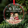 You Are My Work Bestie - Coworker Personalized Custom Circle Glass Ornament - Christmas Gift For Coworkers, Work Friends, Colleagues