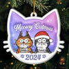 Meowy Catmas - Cat Personalized Custom 3D Inflated Effect Printed Ornament - Acrylic Custom Shaped - Christmas Gift For Pet Owners, Pet Lovers