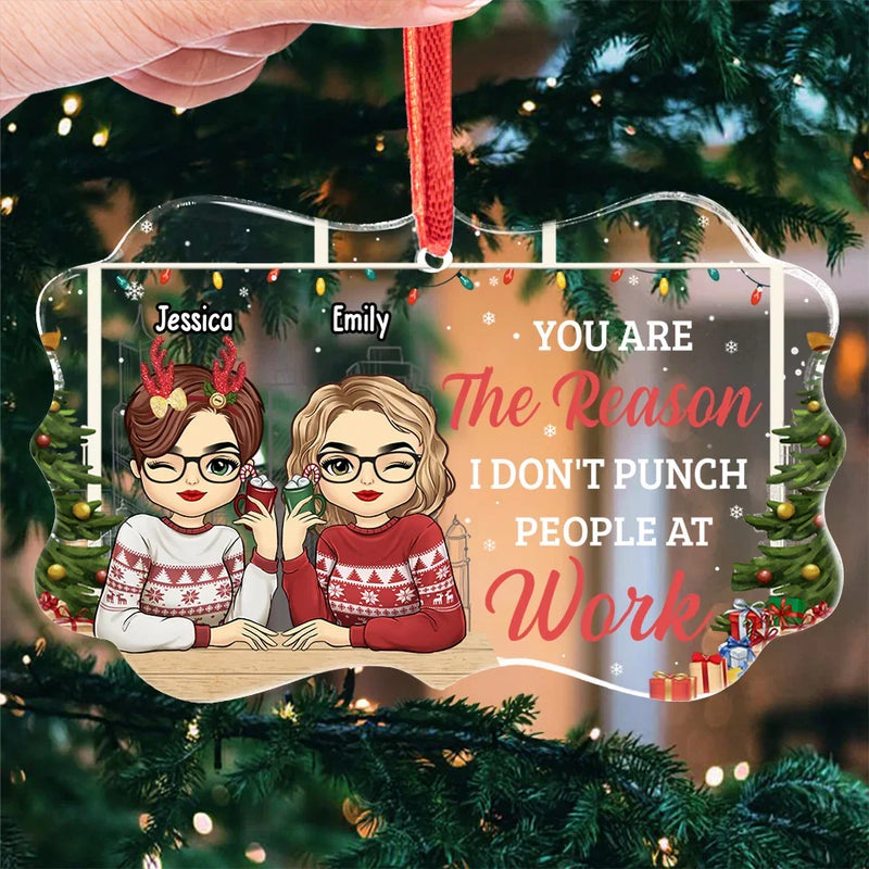 Here's Another Day Of Outward Smiles And Inward Screams - Coworker Personalized Custom Benelux Glass Ornament - Christmas Gift For Coworkers, Work Friends, Colleagues