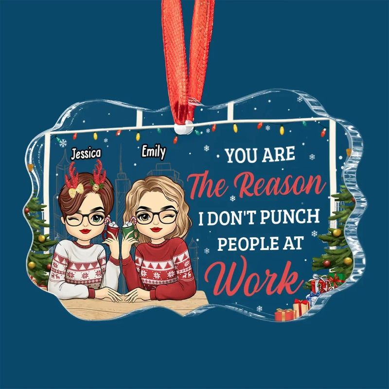 Here's Another Day Of Outward Smiles And Inward Screams - Coworker Personalized Custom Benelux Glass Ornament - Christmas Gift For Coworkers, Work Friends, Colleagues