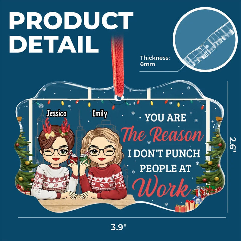 Here's Another Day Of Outward Smiles And Inward Screams - Coworker Personalized Custom Benelux Glass Ornament - Christmas Gift For Coworkers, Work Friends, Colleagues