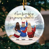 The Distance Only Makes Our Bond Even Stronger - Bestie Personalized Custom Ornament - Ceramic Round Shaped - Christmas Gift For Best Friends, BFF, Sisters
