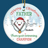 Dad, You Are My Hero - Family Personalized Custom Ornament - Ceramic Round Shaped - Christmas Gift For Dad, Grandpa