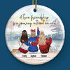 The Distance Only Makes Our Bond Even Stronger - Bestie Personalized Custom Ornament - Ceramic Round Shaped - Christmas Gift For Best Friends, BFF, Sisters
