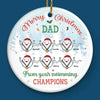 Dad, You Are My Hero - Family Personalized Custom Ornament - Ceramic Round Shaped - Christmas Gift For Dad, Grandpa