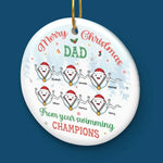 Custom Name Christmas Swimming Gifts for Dad - Personalized Ceramic Ornament